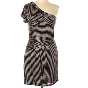 Cynthia Steffe Cocktail Dress Metallic Stripe L